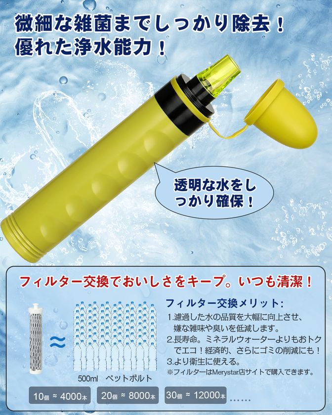 世界初の『Greeshow携帯浄水器』がAmazonにて 期間限定で最大40％OFFの