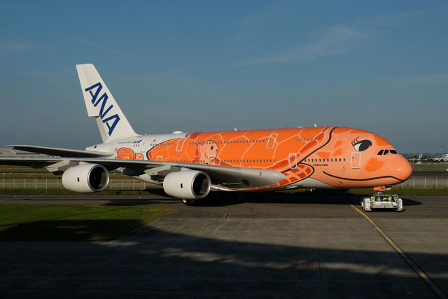 1/160 ANA エアバス A380 ラー LED 3号機 オレンジ レア 1/160 ANA