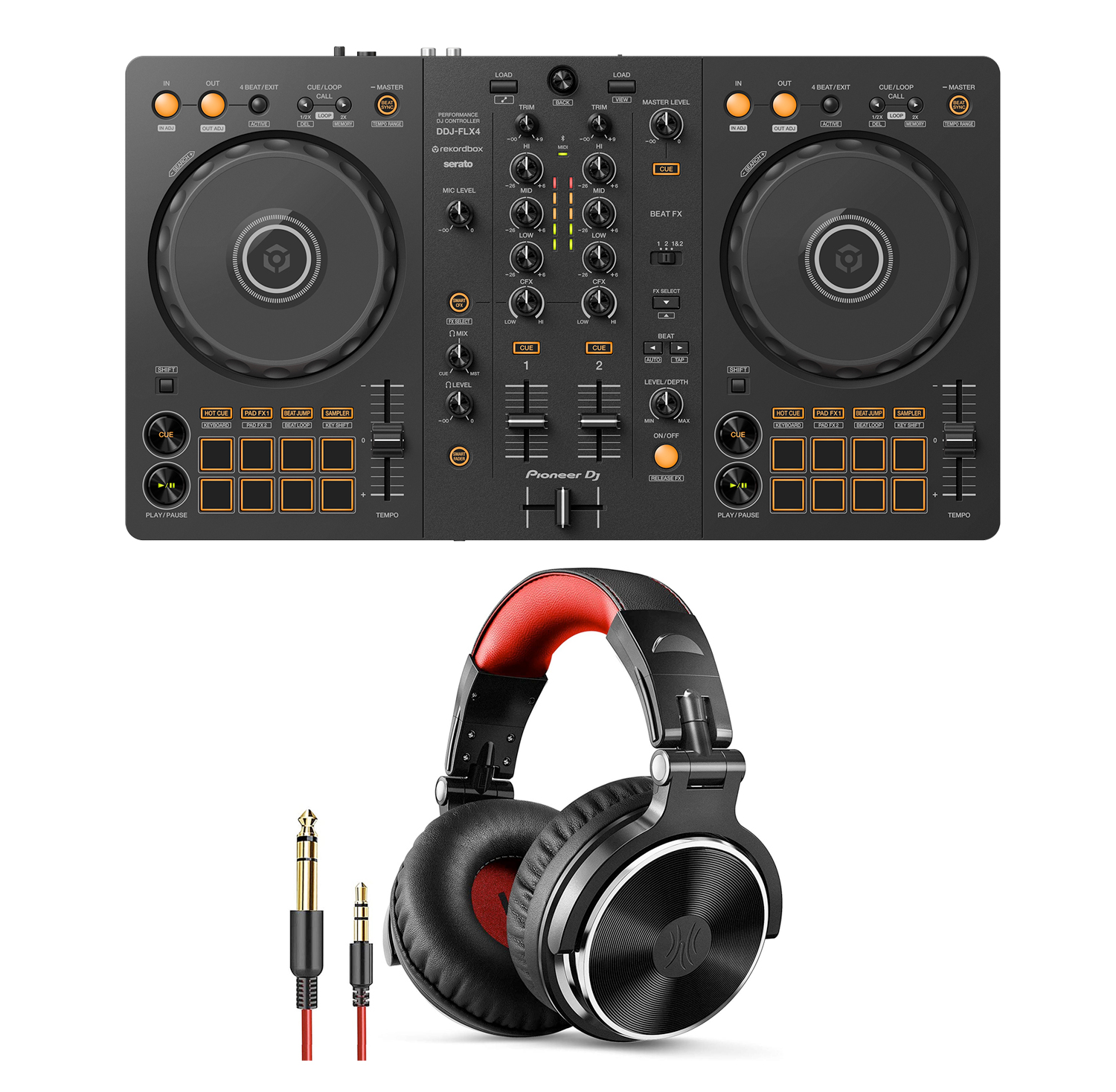 DDJ-FLX4 ヘッドホン付き pioneer-dj-ddj-flx4-headphones