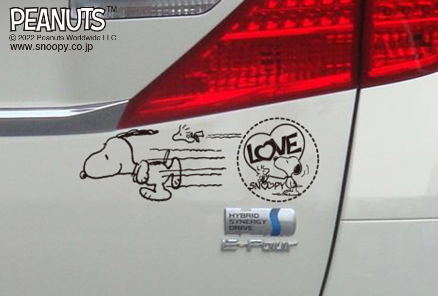 SNOOPY 転写ステッカー MEDIUMブラック(SNS-32/SNS-34/SNS-36/SNS-38