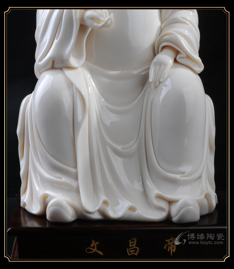 ◇鶴鳴堂◇中国・時代物 何朝宗銘 德化窯 白瓷 道教「文昌