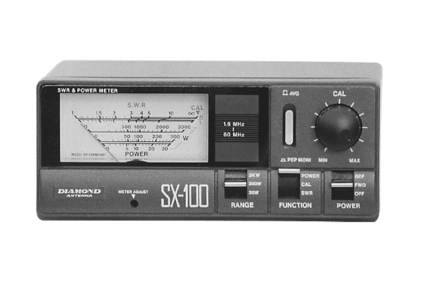 Diamond Antenna (SX-100) - Precision SWR/PWR Meter, 1.6-60MHz, 30