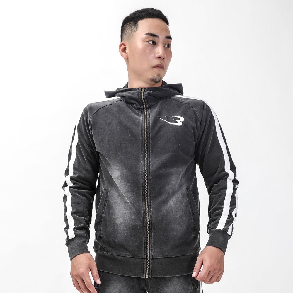 DENIM－KNIT パーカー M ブラック MS209MBK｜BODYMAKER