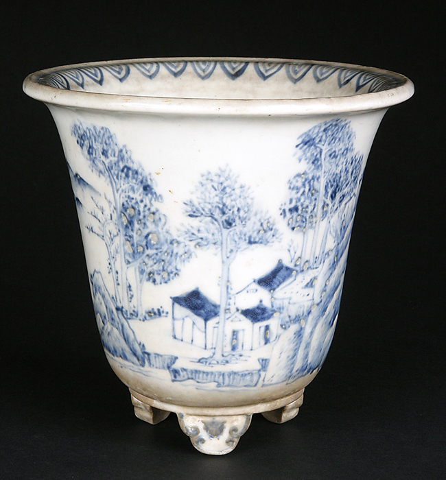 染付山水図丸鉢 | 盆栽、盆栽書籍、盆栽鉢の通販│近代出版