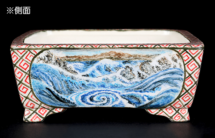 春雪色絵長方鉢 | 盆栽、盆栽書籍、盆栽鉢の通販│近代出版