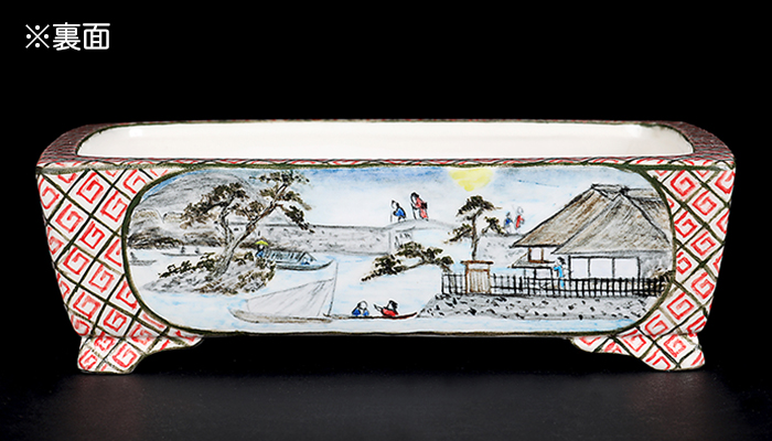 春雪色絵長方鉢 | 盆栽、盆栽書籍、盆栽鉢の通販│近代出版