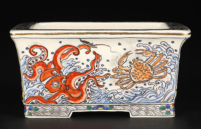 柳戸川浩山日本文化図透入長方鉢 | 盆栽、盆栽書籍、盆栽鉢の通販