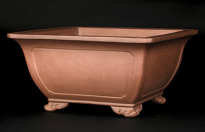 紫泥外縁額面正方鉢 | 盆栽、盆栽書籍、盆栽鉢の通販│近代出版