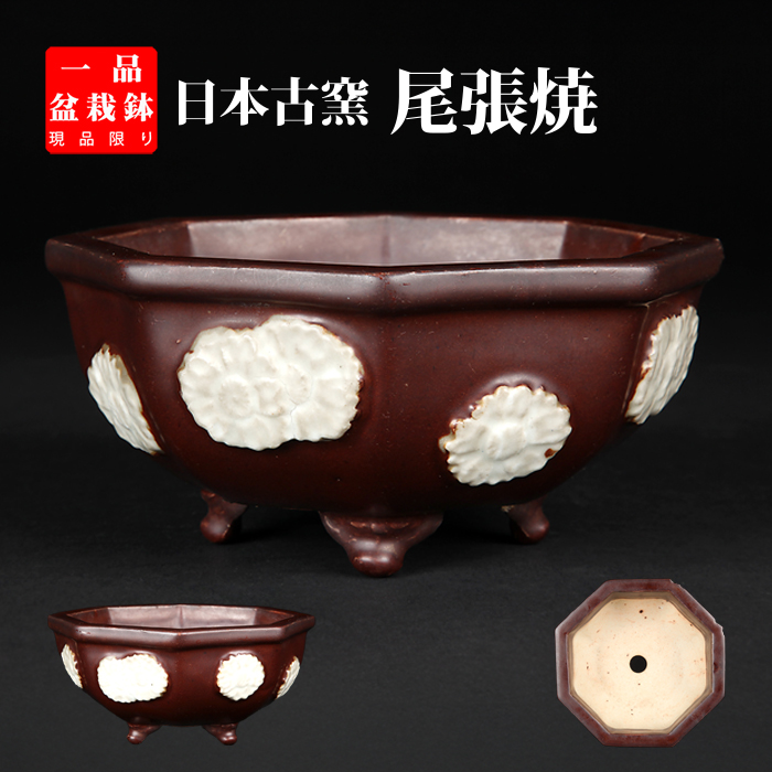 中国美術 朱泥 植木鉢 花盆 鐵画軒製 在銘 四方形 輪花形 一対(HA527)