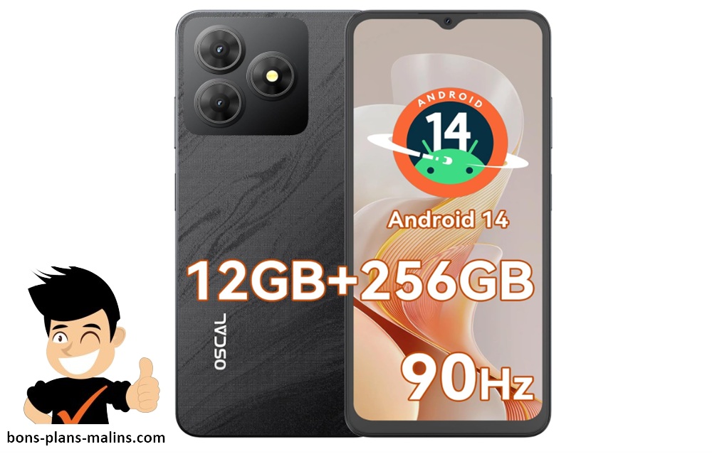 Promotion smartphone OSCAL Flat 2 (6,56 pouces, Android 14