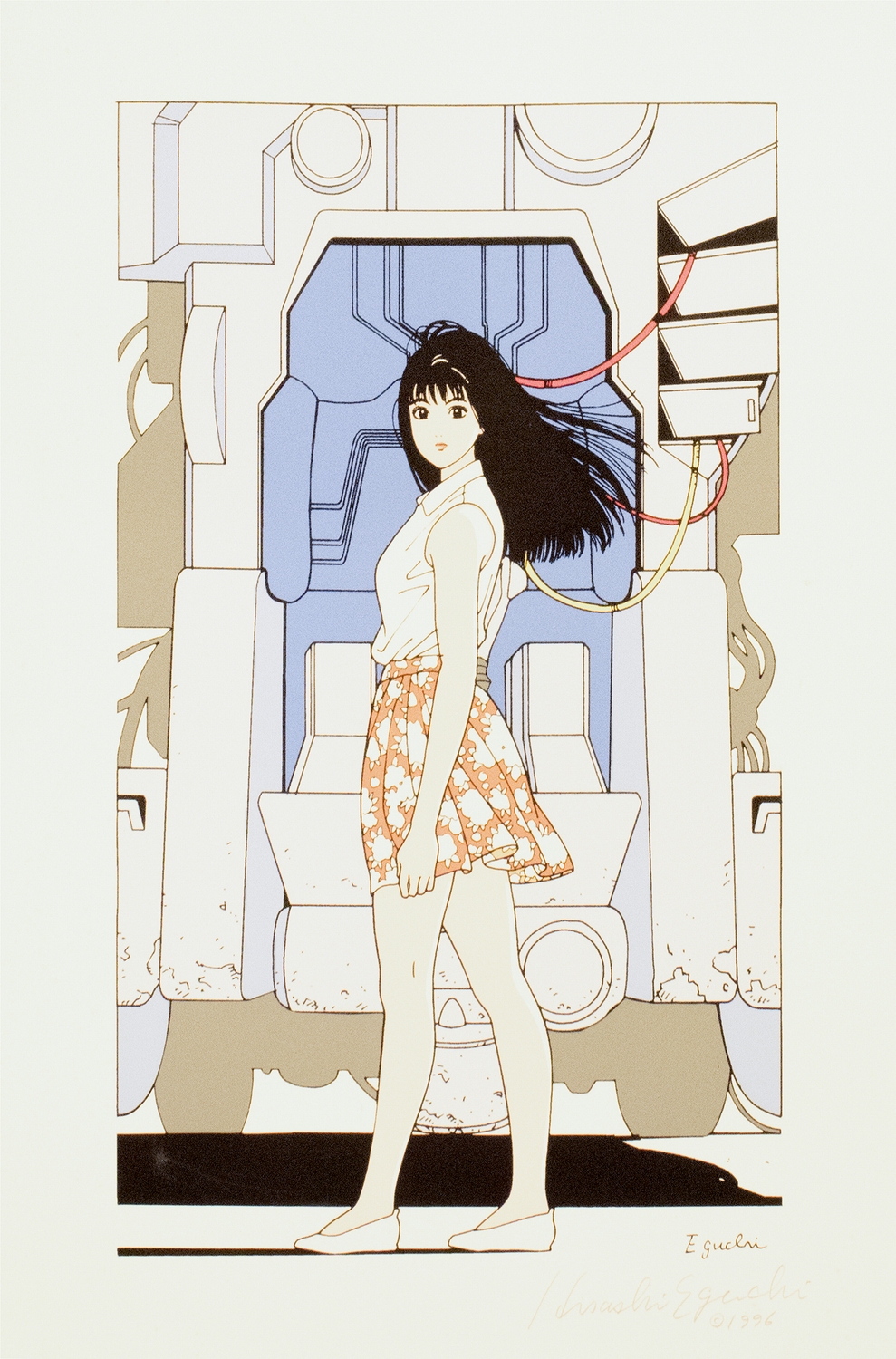 額装済】【差し箱付】 江口寿史 版画 「Cowgirls」 サイン入り 額装済