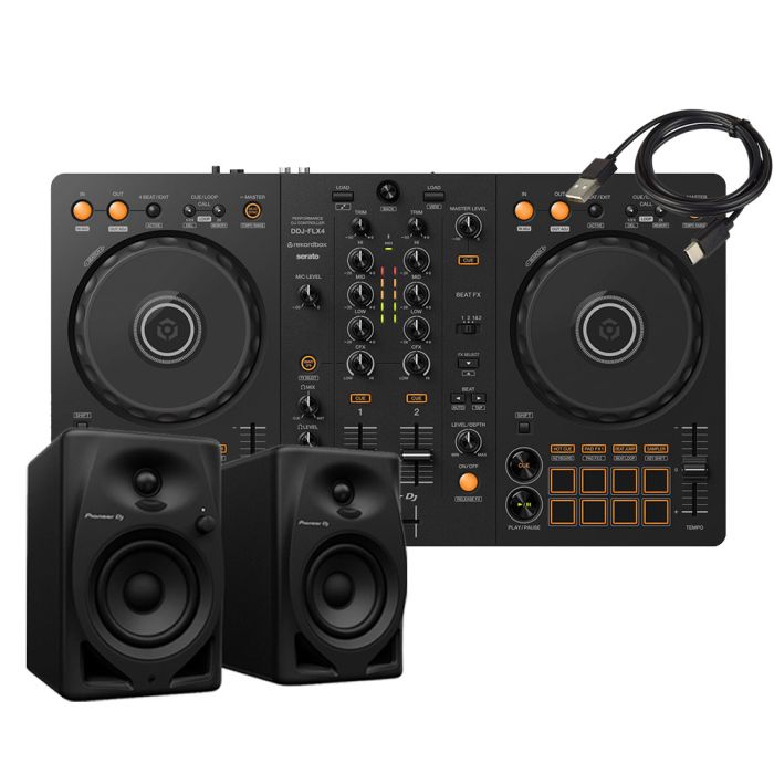 Pioneer DJ DDJ-FLX4 & DM-50D & USB-A to C Cable| Beginner DJ