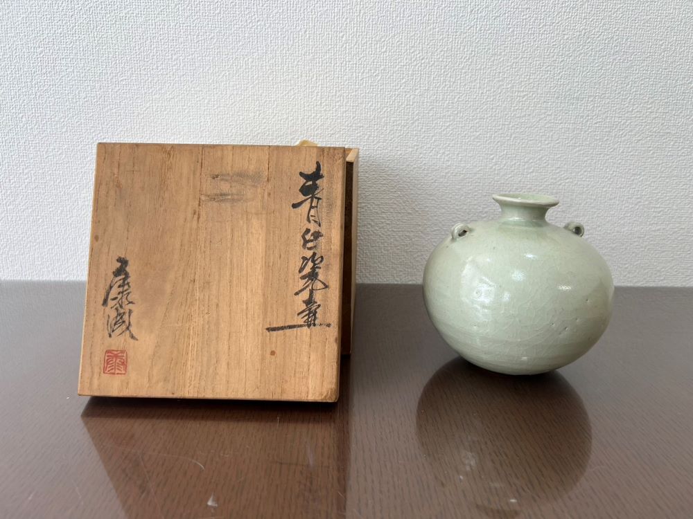 茶道具森恵子作色絵柘榴文茶碗共箱MR7999