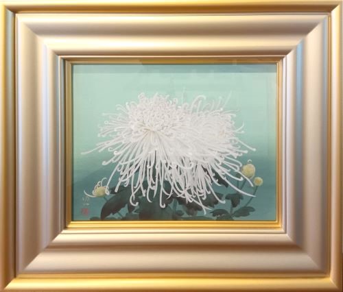 真作】☆絵画☆那波多目功一日本画6号秋果共シール箱・黄袋入☆L87