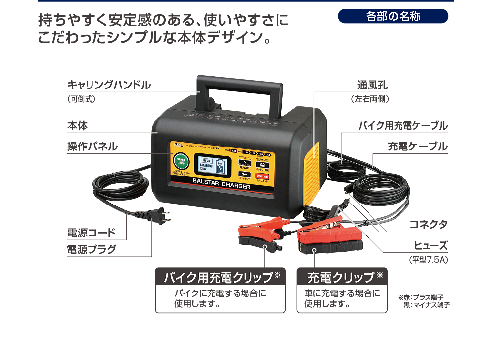 12V/24Vバッテリー充電器 BALSTAR CHARGER | 大橋産業株式会社