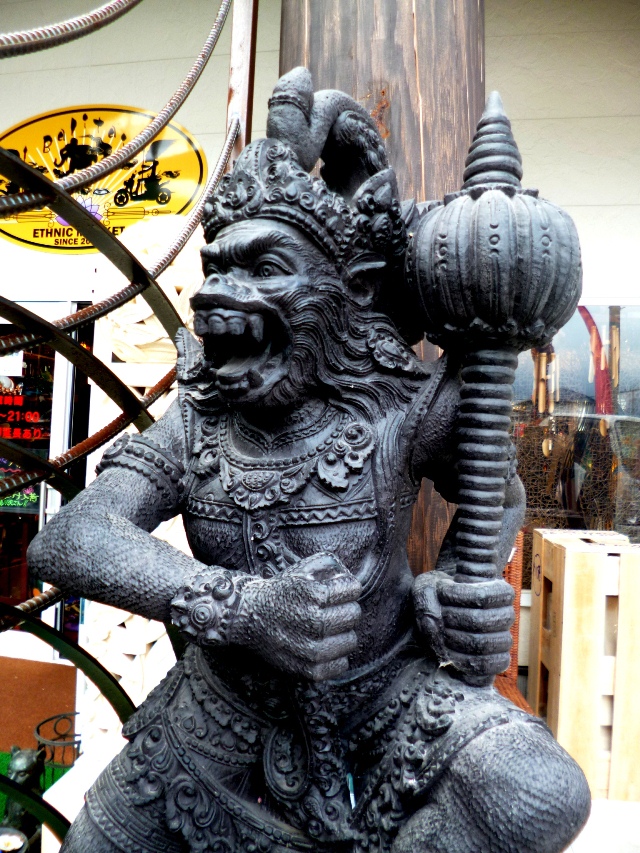 古作 木彫 サヌマーン像 インド 猿の神様 古道具 アンティーク