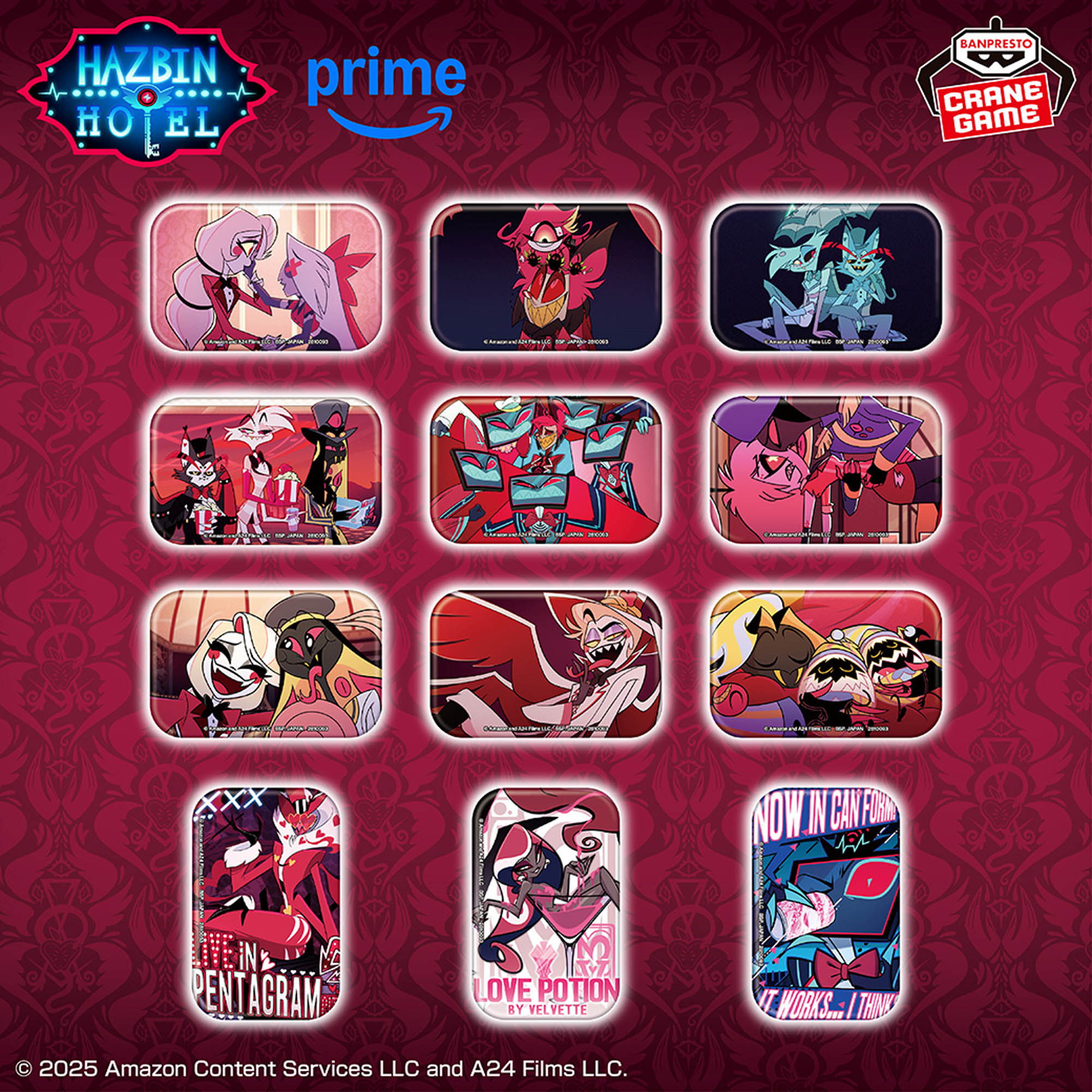 ハズビンホテルへようこそ◾︎スクエア缶バッジ 7個セット♫ヴォックス