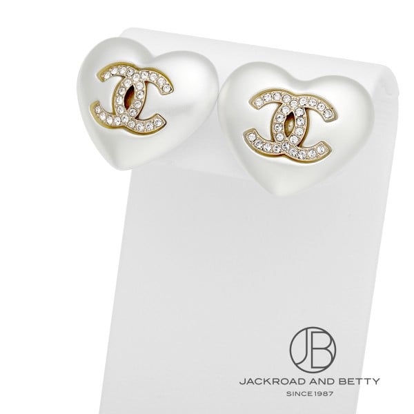 CHANEL ハート型ピアス 片耳用 ココマーク ハート ピアス[AB7011
