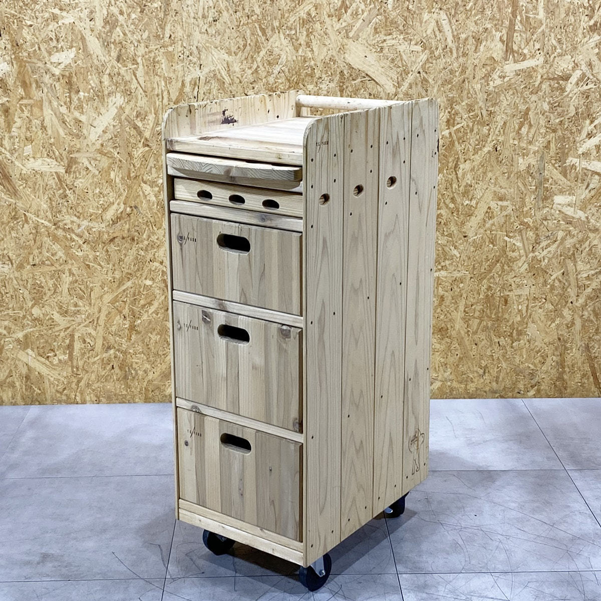 Y.S.PARK『ウッドワゴン YS-F10』ホワイトグレーの卸・通販