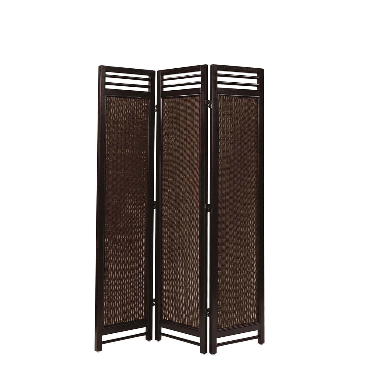ブラウン木製格子パーテーション 2枚組 ラタン たのメル便にて発送