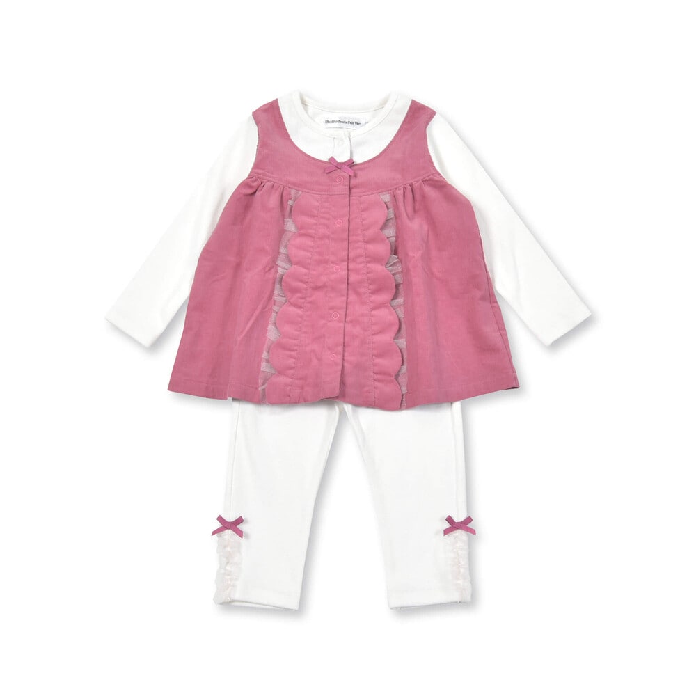 着1 ベイビーチアー エプロンドレス風チュニックとレギンス