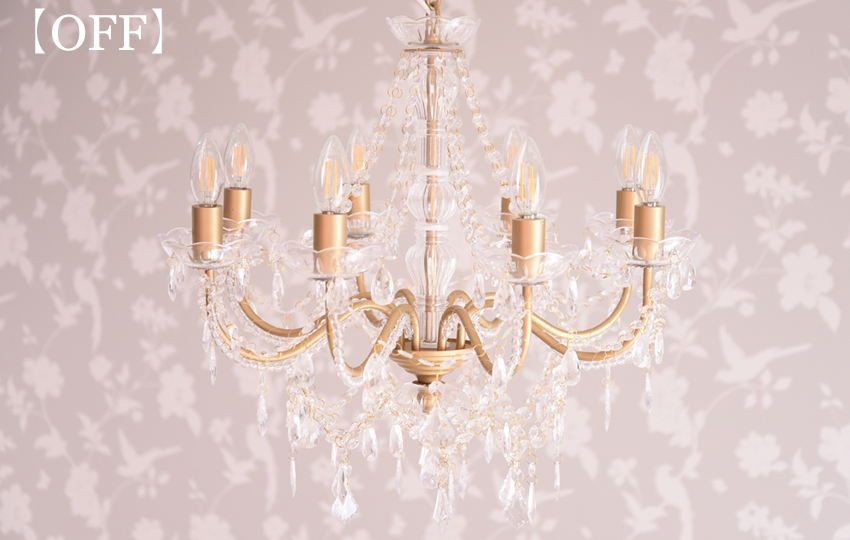 BALLON8 ゴールド シャンデリア LED付き