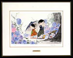 中島潔 春の夢 中島潔（なかしま きよし）木版画 作品 「夢もよう