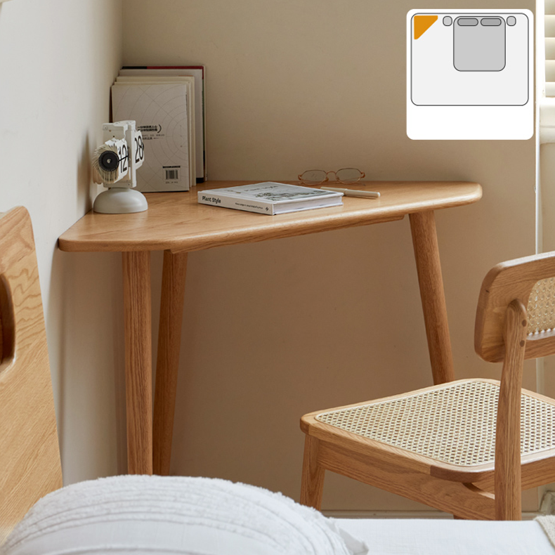 コーナーデスク テーブル オーク材仕上げ hmo-1985