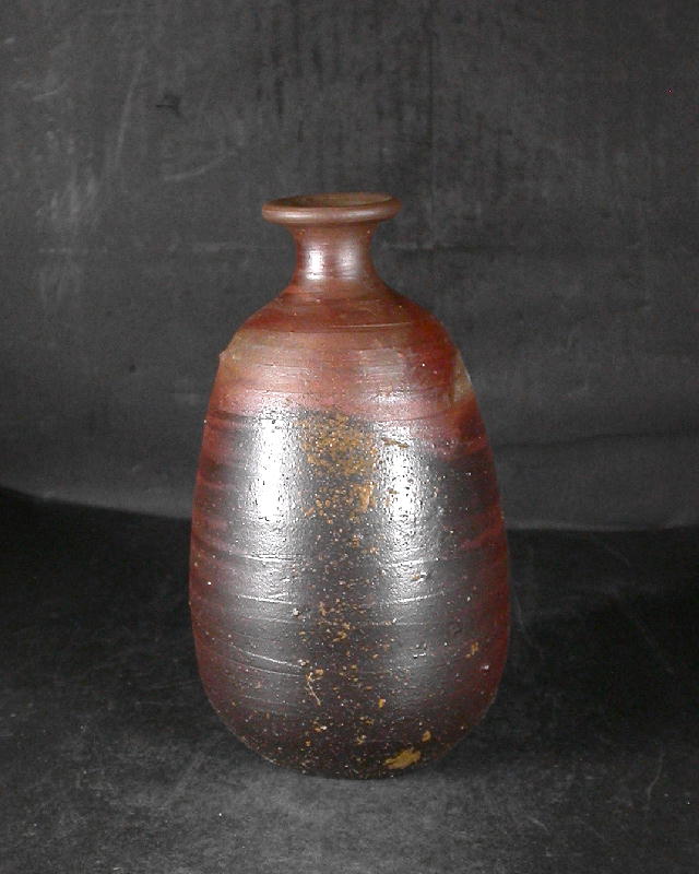 備前焼 登窯 備前市無形文化財 岡田 輝 共箱付き黄ゴマ中徳利2 備前焼