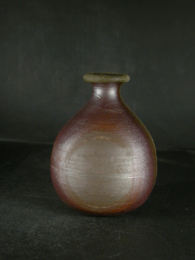 備前焼 登窯 備前焼人間国宝 故藤原 雄 四方桟共箱付きカセ窯変徳利1