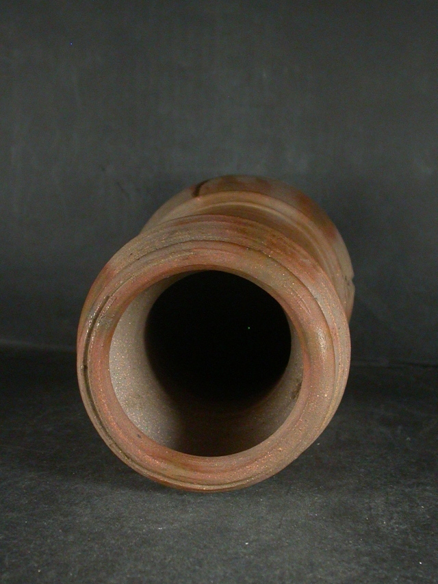 備前焼 登窯 岡山県無形文化財 二代藤原 楽山 共箱付き緋襷花入1