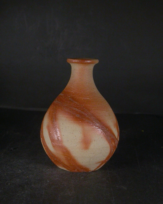 備前焼 備前焼人間国宝 伊勢崎 淳 共箱付緋襷徳利14 備前焼卸・小売