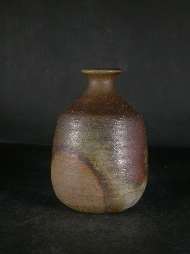 備前焼 登窯 岡山県無形文化財 故浦上 善次 共箱付き桟切り・黄ゴマ