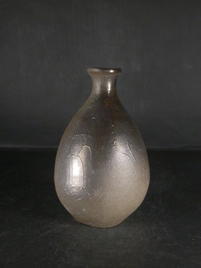 TK 県指定重要無形文化財 山本雄一 備前花瓶 胡麻垂れ 四方桟共箱 栞