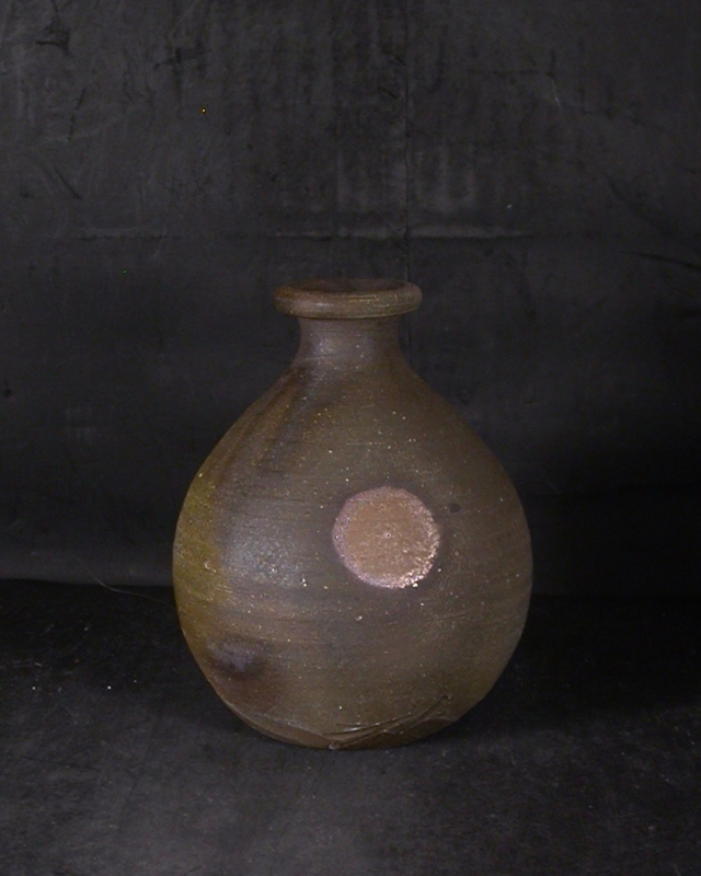 備前焼 登窯 備前焼人間国宝 故藤原 雄 共箱付きカセ窯変徳利4 備前焼