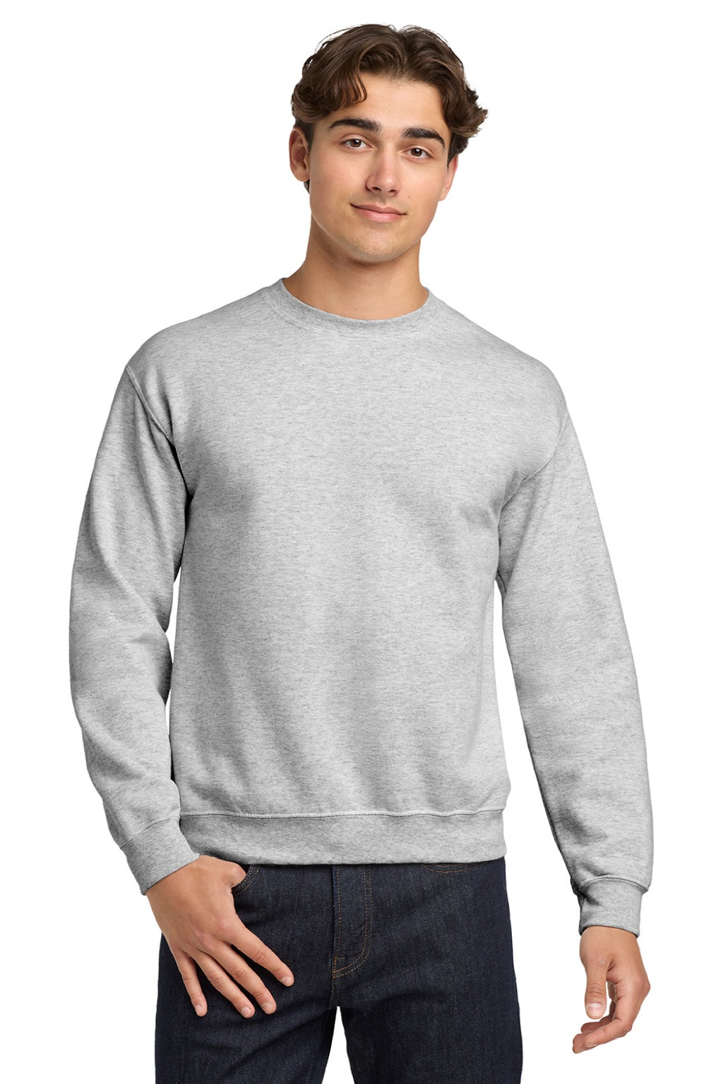 Gildan 18000 Mens Ash Grey Pill Resistant Fleece Crewneck