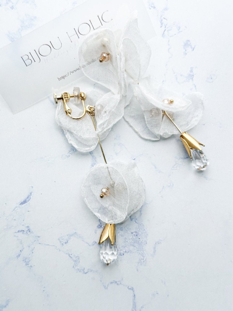 ON glass jewelry FRAGMENT clear ピアス 未使用】on glass jewelry