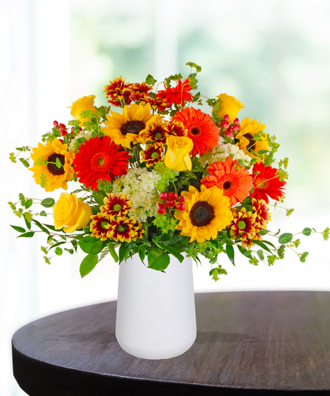 Corn Maze Fall Flower Arrangement | Sunflowers & Daisies | Billy