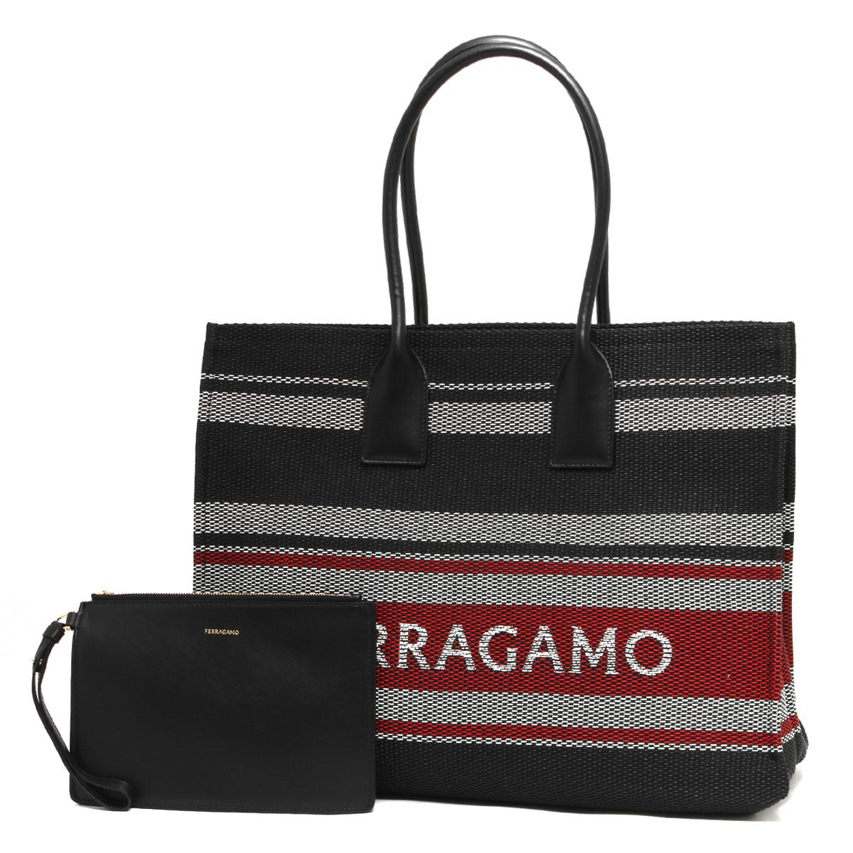 フェラガモ トートバッグ バッグ レディース ブラック&オプティック