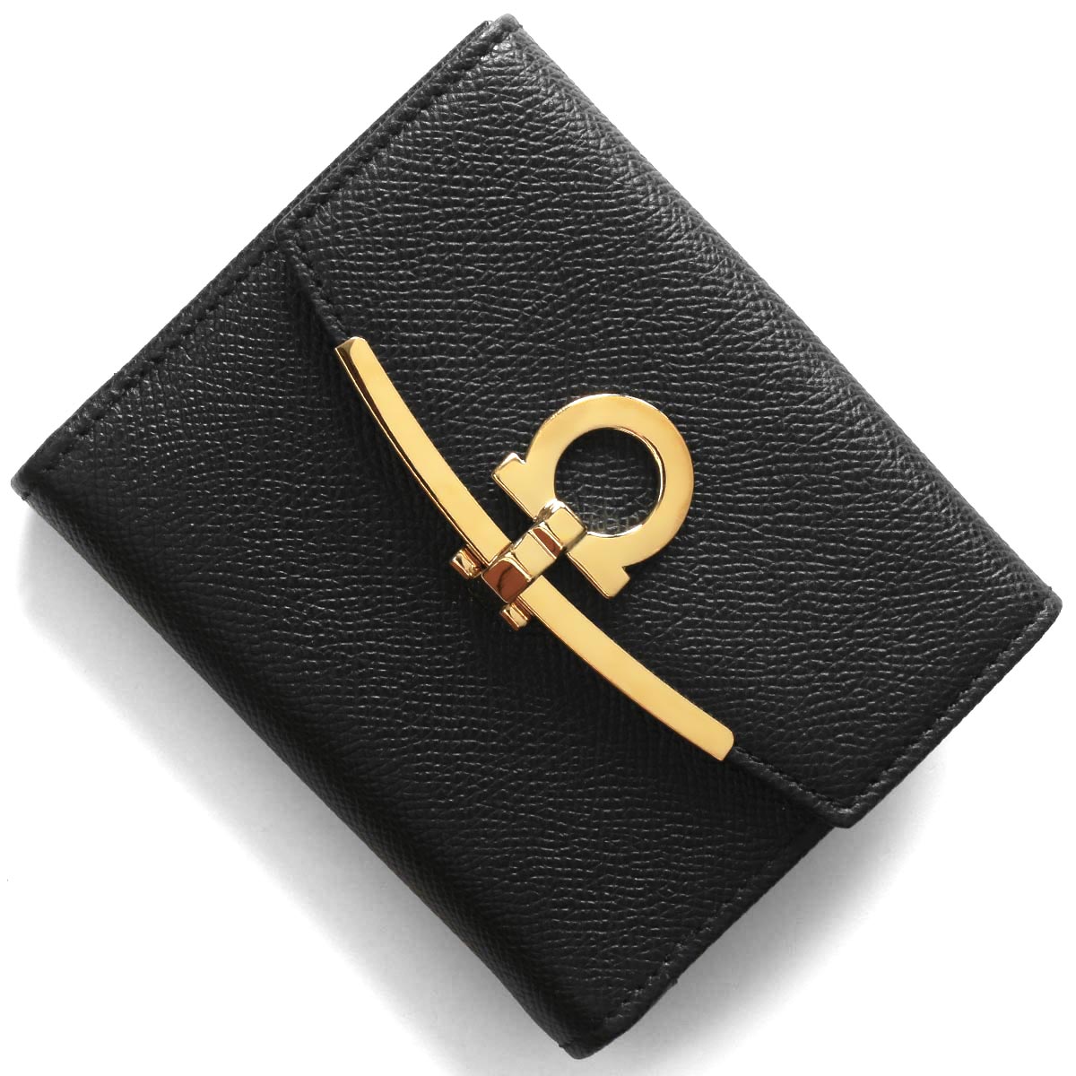 フェラガモ 二つ折り財布 財布 レディース ガンチーニ ブラック 22C877