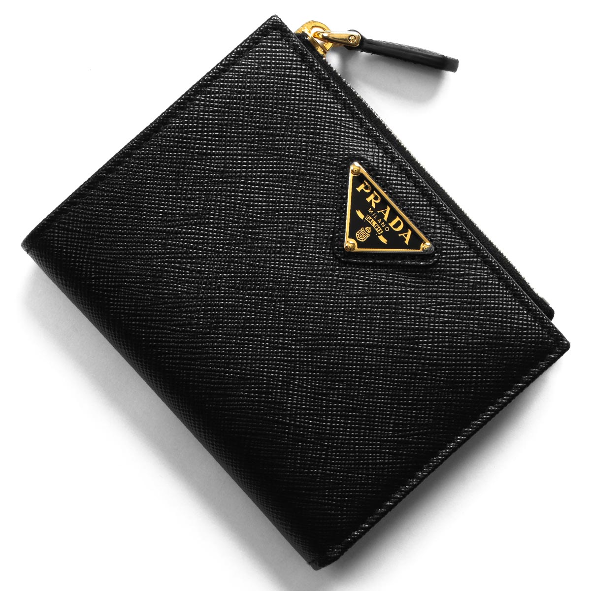 PRADA 二つ折り財布 黒 レザー