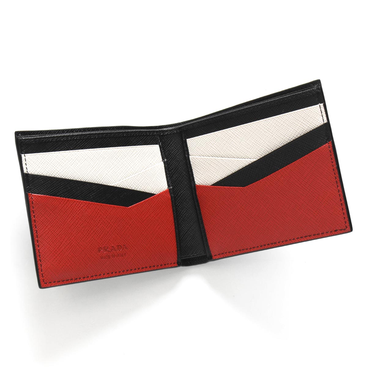 プラダ 二つ折り財布（札入れ） 財布 メンズ サフィアーノ クロス