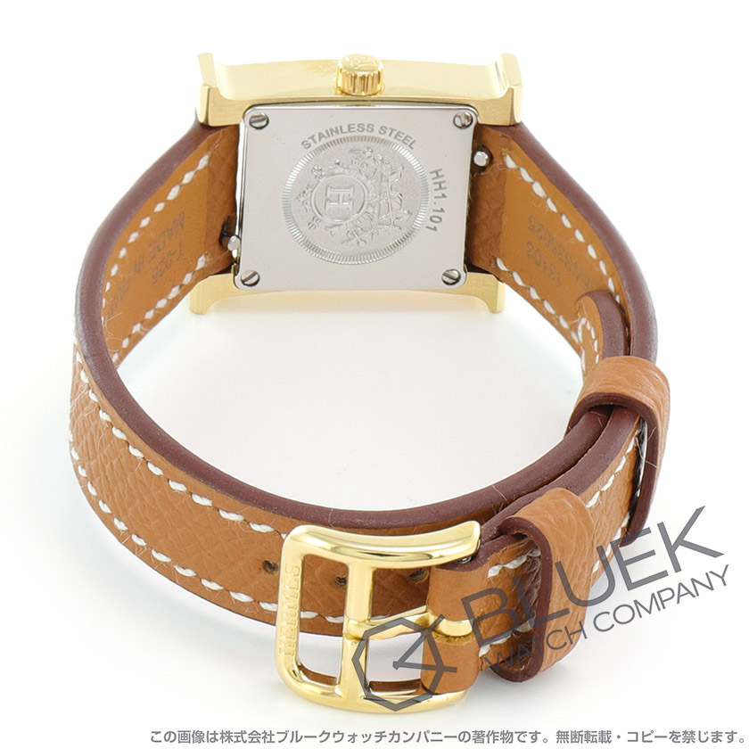 入手困難！HERMES Hウォッチ ミニ ブラウン レザーベルトゴールド 入手
