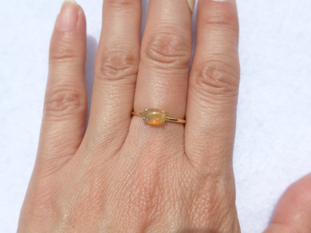 夏向け！メキシコオパール24kgpマーメイドテールリング 夏向け