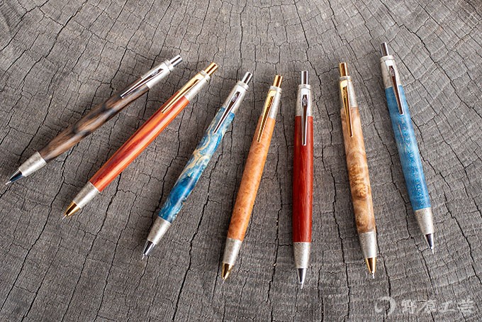 野原工芸 斑紋純銀色金具 スタビライズドウッド ボールペン