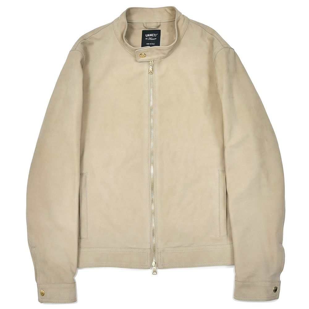 B15938 エンメティ アンドレア ゴートスキン中綿ライダース 白48