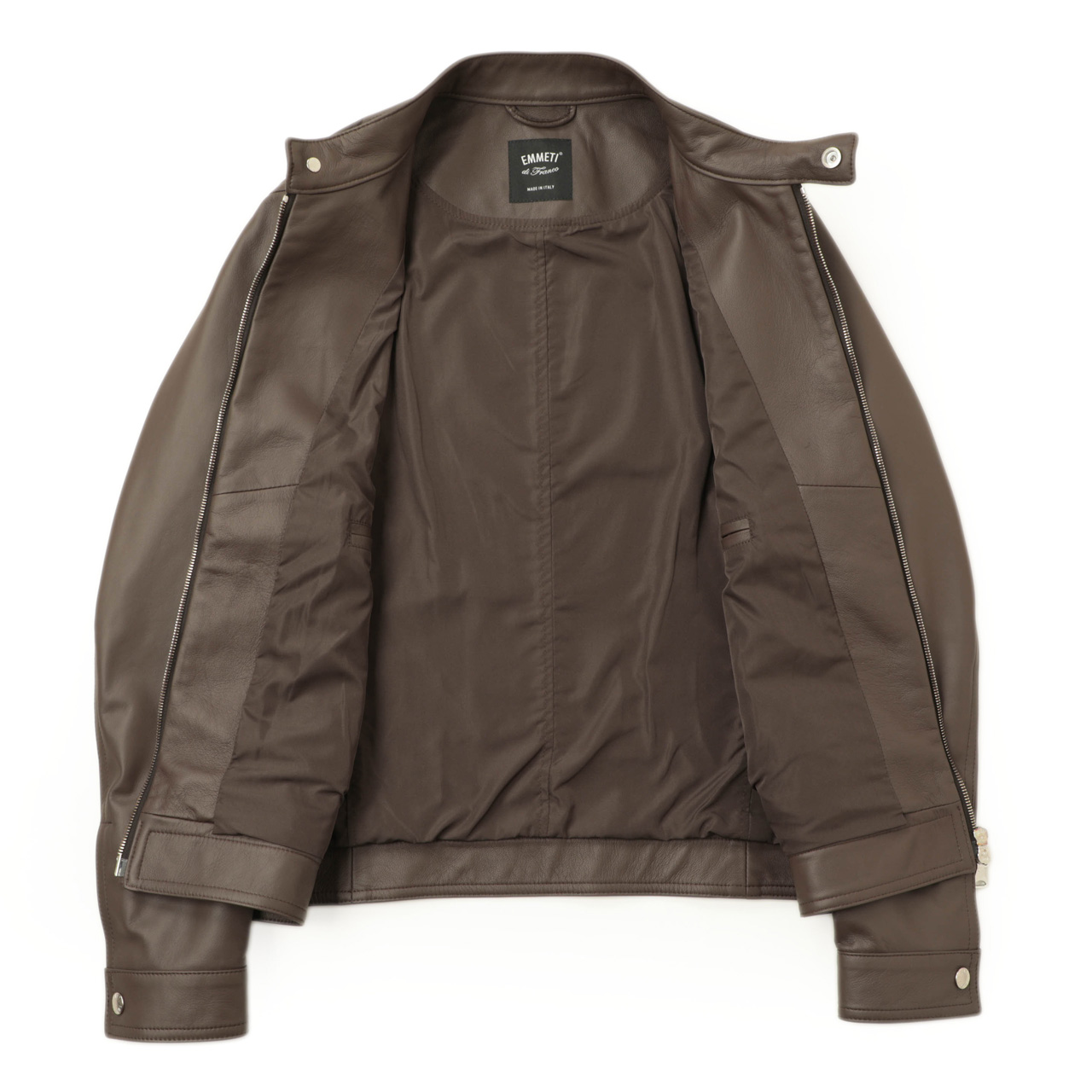 期間限定価格美品EMMETI JURIラムレザーシングルライダースジャケット46