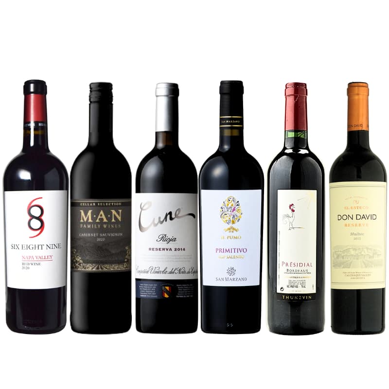 世界のフルボディ赤ワイン6本セット・シリーズ2｜ワイン通販の世界の
