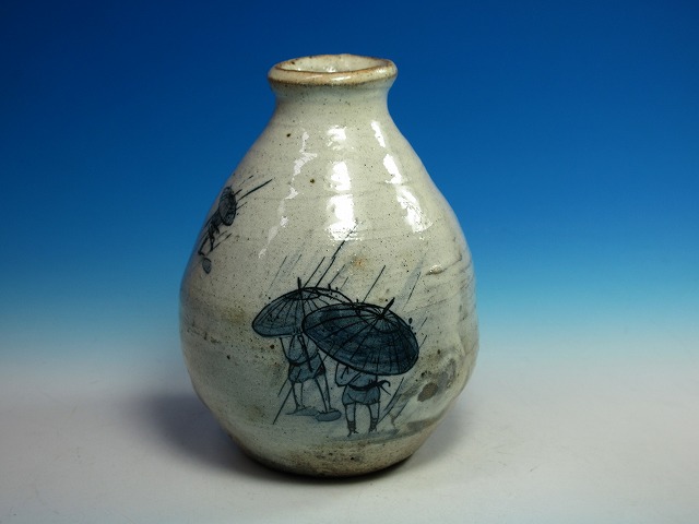 秀逸品 池田省吾 作 渦裸婦図 織部 茶碗 蓋絵桐共箱付