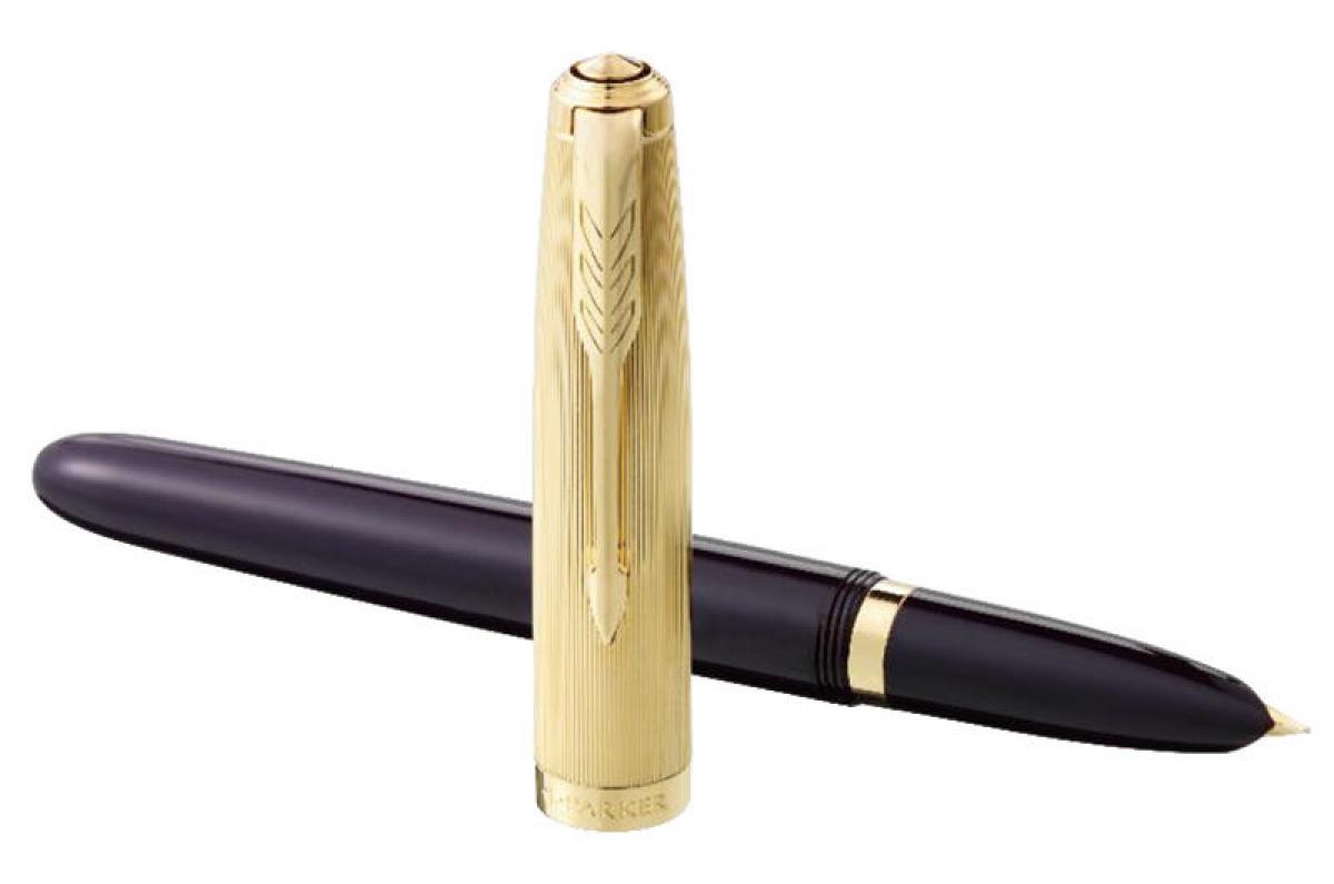 パーカー 51 エアロメトリック フーデットニブ 万年筆 12K金張キャップ